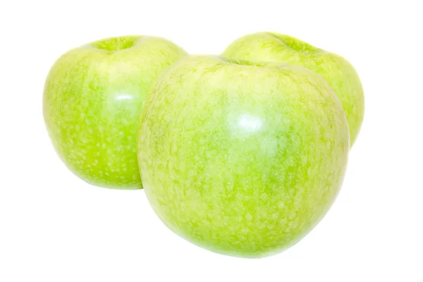 Green apples isolated on white — Stock Photo, Image