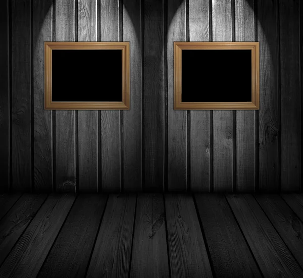 Black and white wooden room — Stock Photo, Image