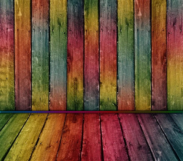 Farbenfrohe Vintage Holz Interieur — Stockfoto