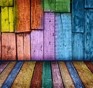 Colorful vintage wooden background clipart