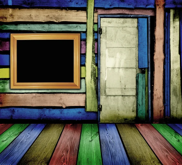 Habitación de madera vintage colorido — Foto de Stock