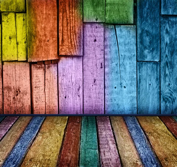 Fundo de madeira vintage colorido — Fotografia de Stock