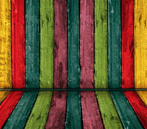 Interior de madeira vintage colorido — Fotografia de Stock