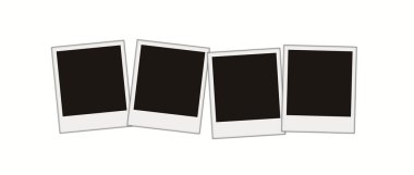 Four blank photos isolated over white clipart