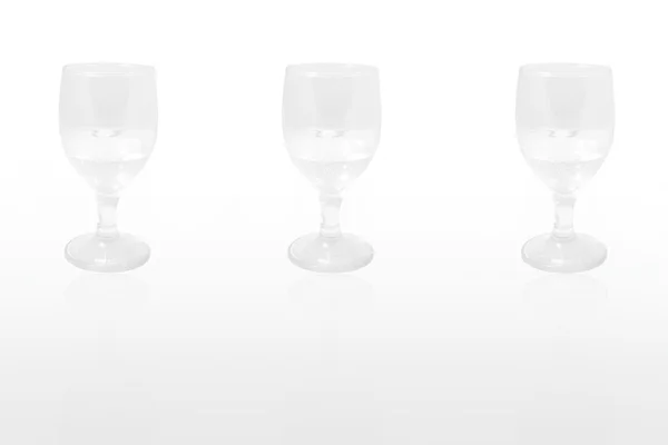Three glasses of water isolated — Stock Photo, Image