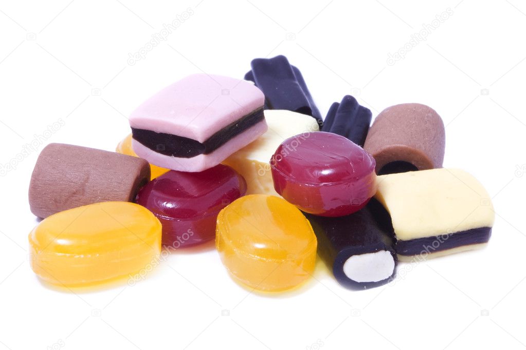 Colorful candy isolated over white