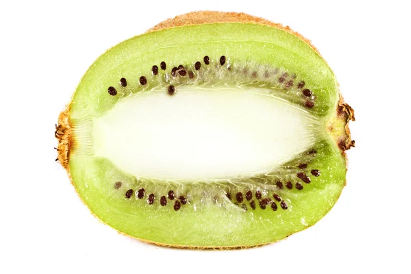 Sappige kiwi gesneden geïsoleerde over Wit — Stockfoto