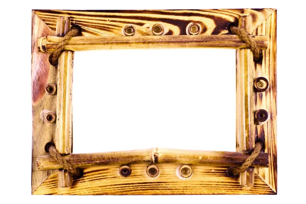 Старовинна дерев'яна бамбукова рамка — стокове фото