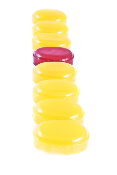 Kırmızı ve sarı şekerleri — Stok fotoğraf