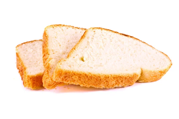 Trzy kawałki chleba białego — Zdjęcie stockowe