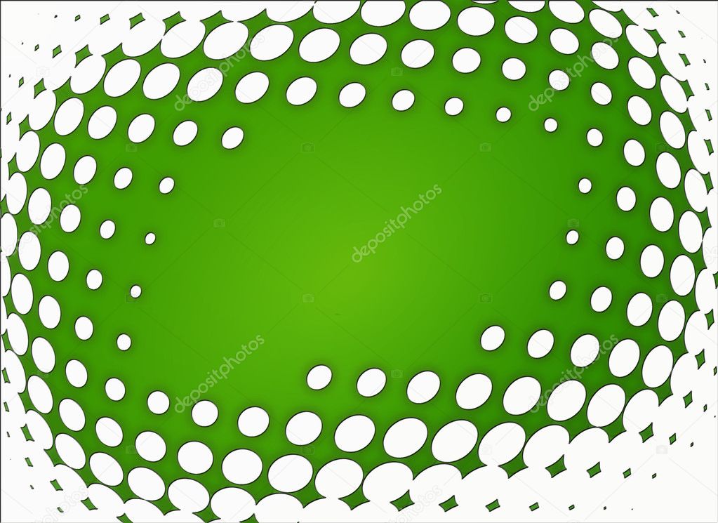 Green and whte dots background