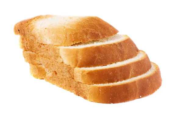 Ekmek beyaz izole — Stok fotoğraf