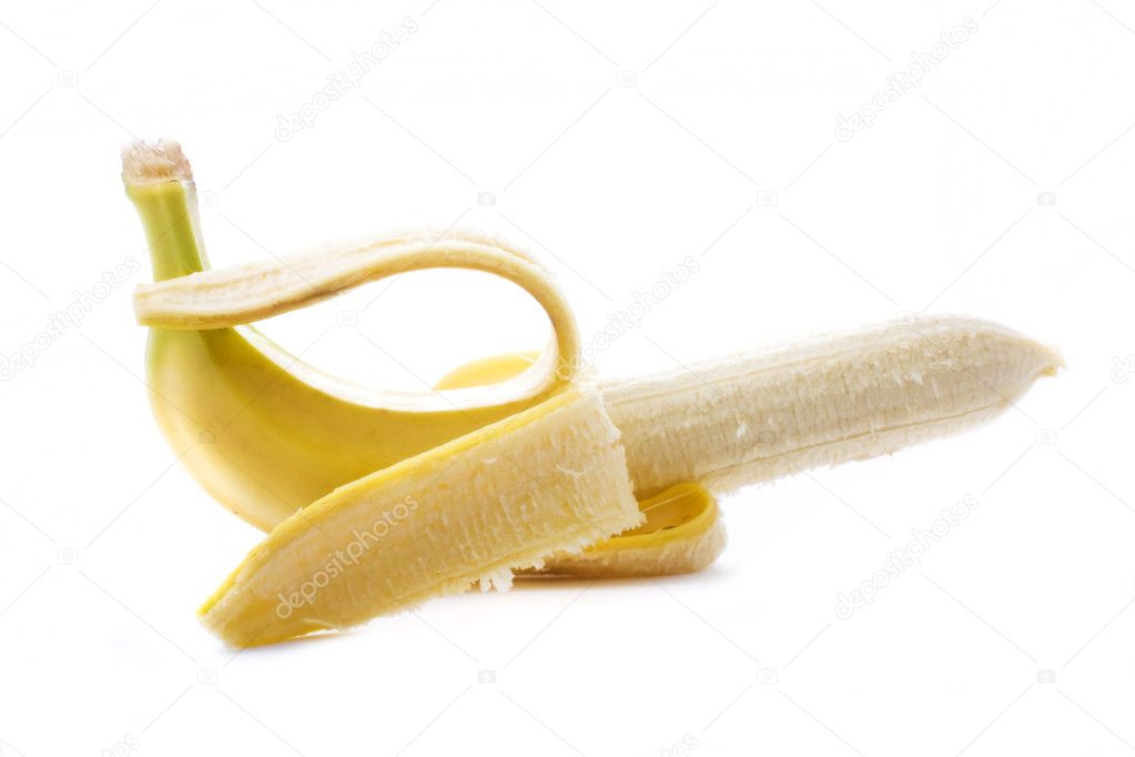 Tasty banana isolated over white