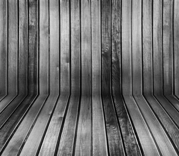 Zwart-wit vintage houten interieur — Stockfoto