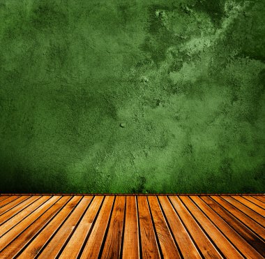 Grunge green interior clipart