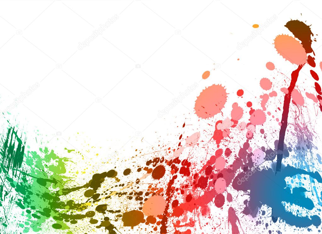 Colorful paint splashes background