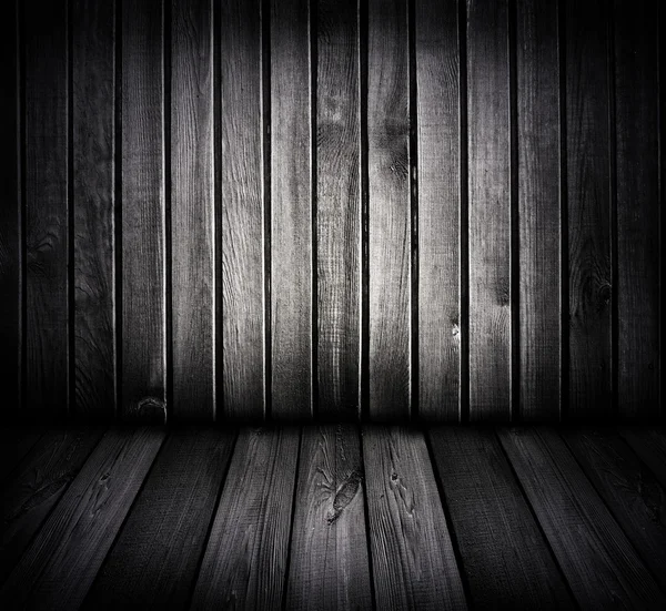 Quarto de madeira preto e branco — Fotografia de Stock