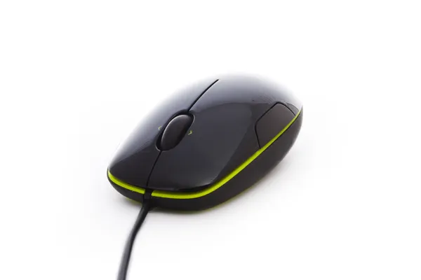 Stylowy czarny komputerową myszkę — Zdjęcie stockowe