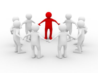 Conceptual image of teamwork. Isolated 3 clipart