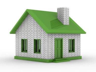 Small house on white background. Isolat clipart