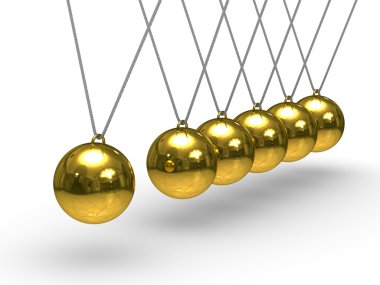 Balancing spheres on white background clipart