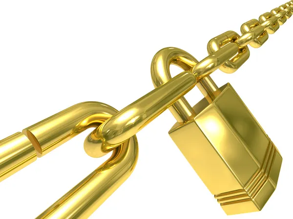 Chain closed by lock — Stock Photo, Image