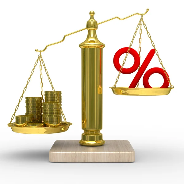 CASHES en percentage op gewichten — Stockfoto