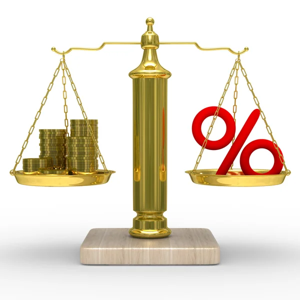 CASHES en percentage op gewichten — Stockfoto