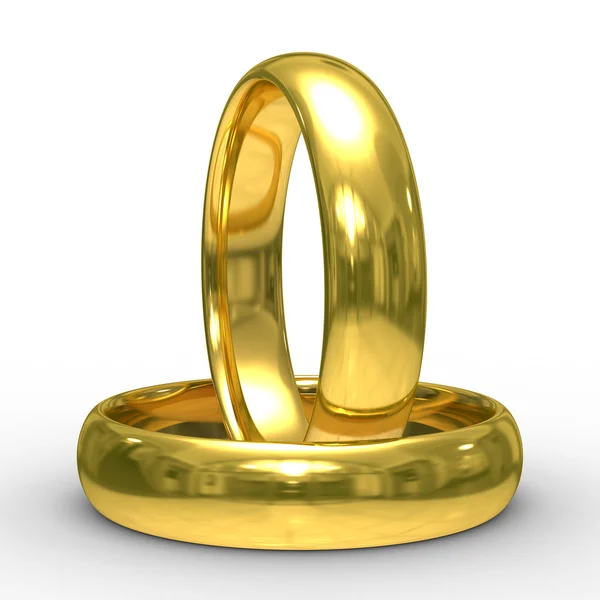 Dois anéis de casamento de ouro — Fotografia de Stock