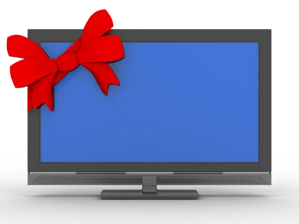 TV in regalo su sfondo bianco. Isolato — Foto Stock