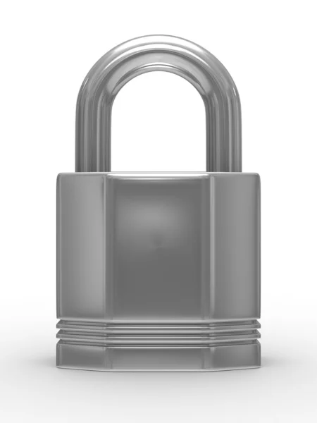 Steel closed lock on white background — Stock Photo, Image
