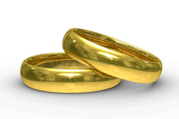 Två vigselringar av guld — Stockfoto