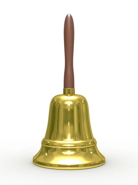 Gold hand bell fehér háttér — Stock Fotó