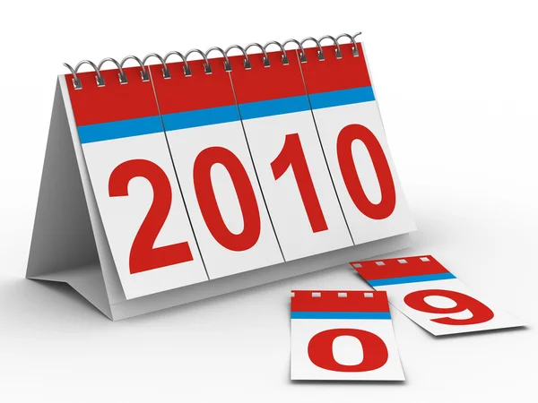 2010 year calendar on white backgroung. — Stock Photo, Image