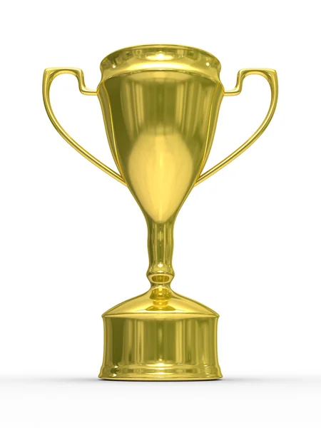 Taça de ouro do vencedor no fundo branco . — Fotografia de Stock