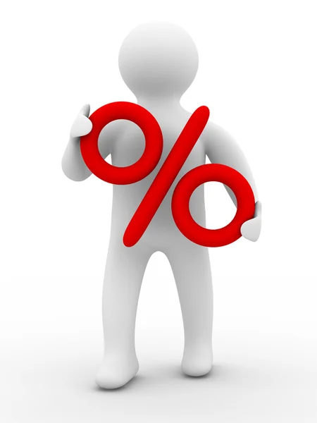 Rabatter. procent på personen — Stockfoto