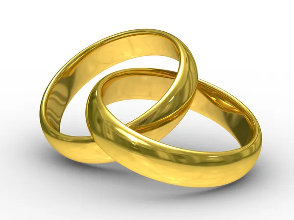 Dois anéis de casamento de ouro — Fotografia de Stock