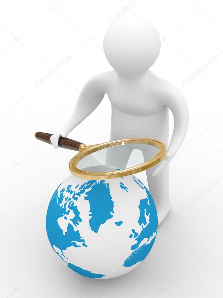 Global search. Isolated 3D image