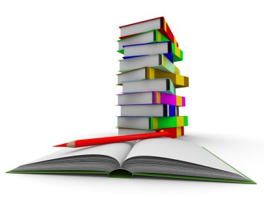 Pile of books on white background clipart