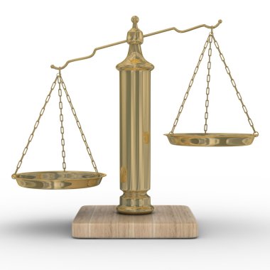 Scales justice on a white background clipart