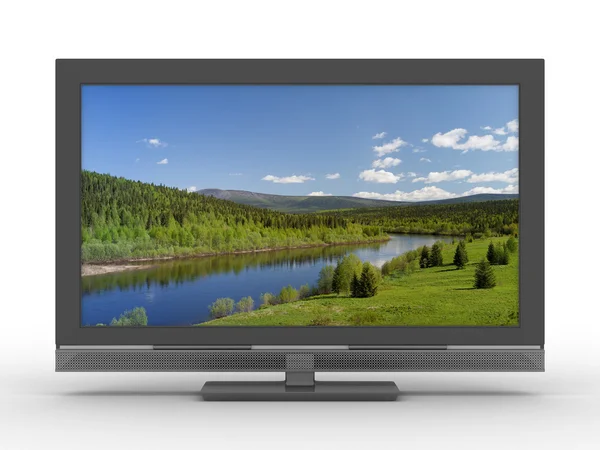 Tv på vit bakgrund — Stockfoto