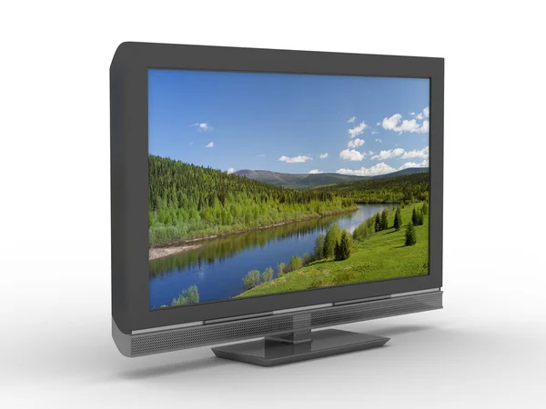 TV em fundo branco — Fotografia de Stock