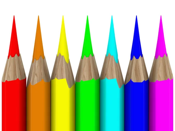 Set of pencils on white background — Stock Photo, Image