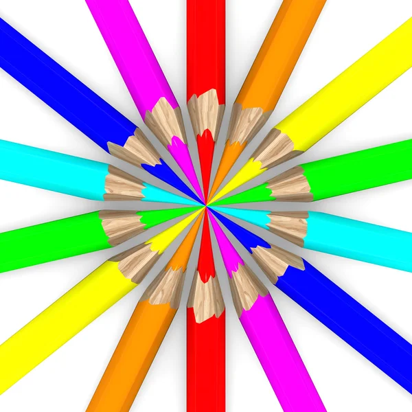 Zestaw ołówków na białym tle — Zdjęcie stockowe