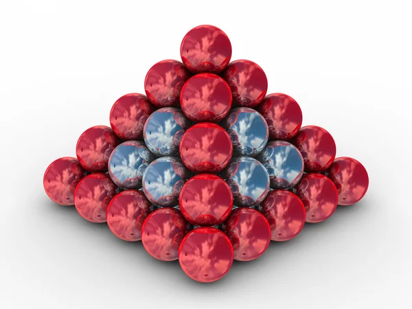 Pyramid from metal spheres — Stock Photo, Image