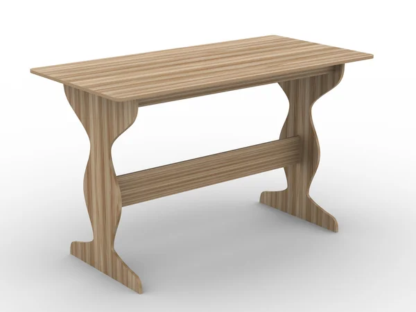 Mesa de madera sobre fondo blanco — Foto de Stock