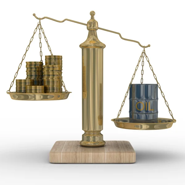 Oil and money for scales — Stock Photo, Image
