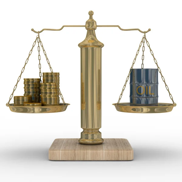 Oil and money for scales — Stock Photo, Image