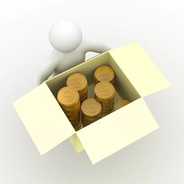 Betöltő tartsa doboz készpénz — Stock Fotó