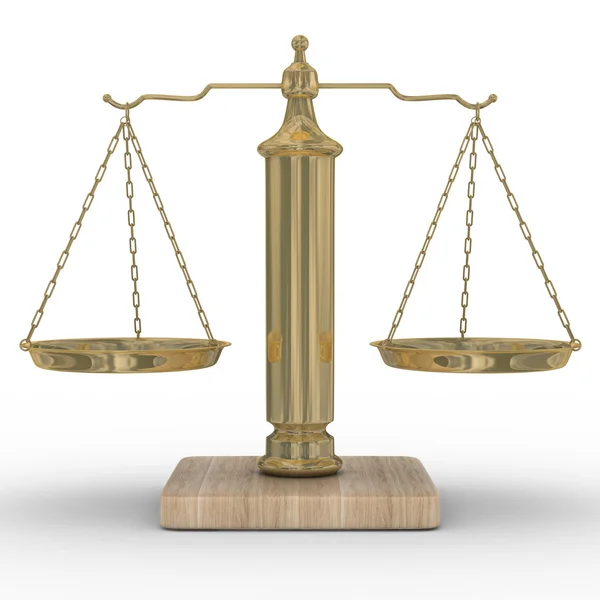 Scales justice on a white background. — Stock Photo, Image